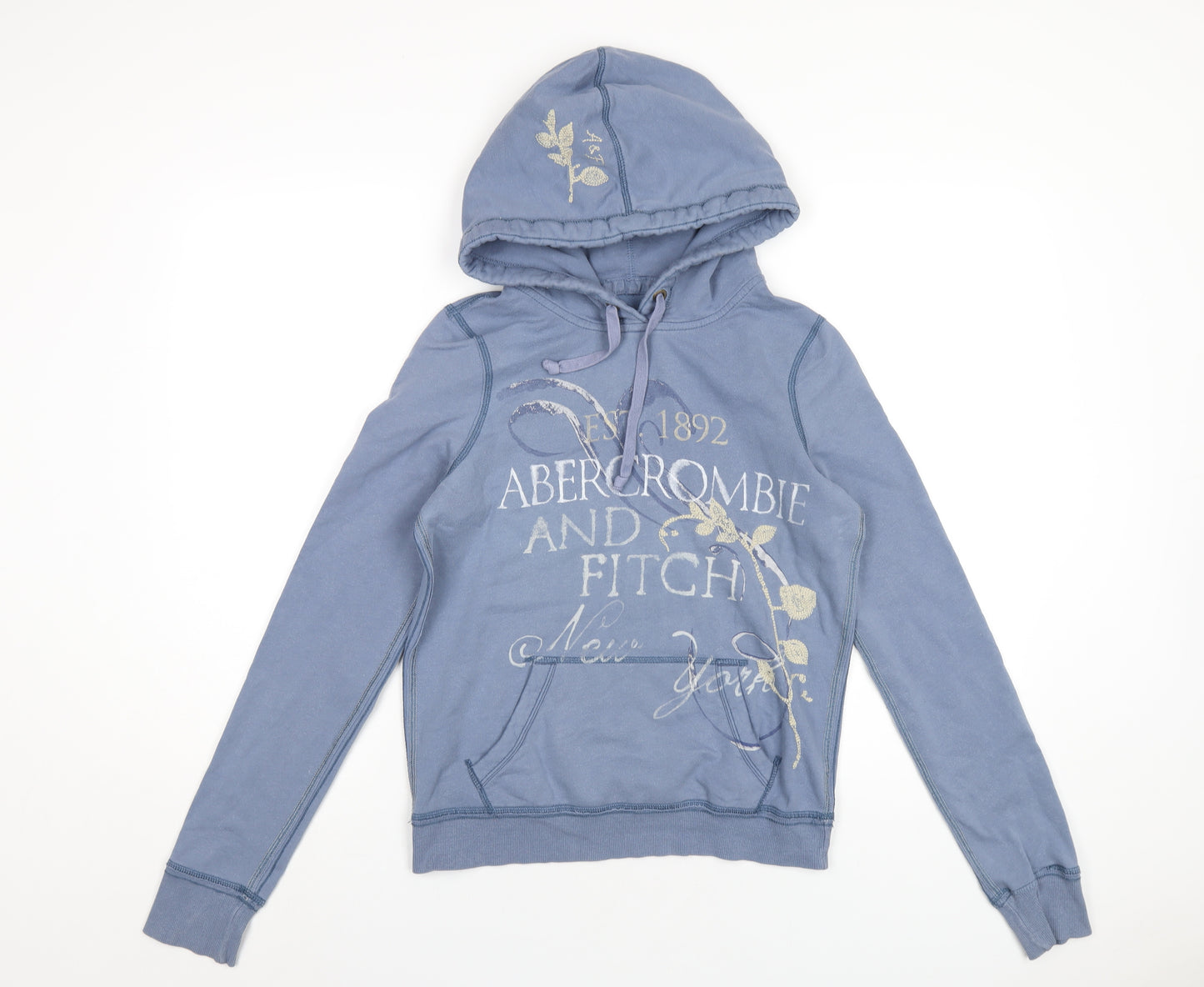 Abercrombie & Fitch Womens Blue Cotton Pullover Hoodie Size M Pullover