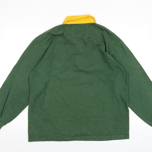 Cotton Traders Mens Green Cotton Polo Size L Collared Pullover