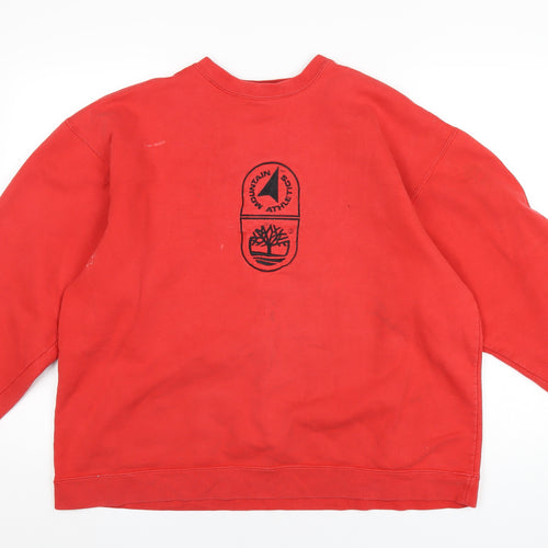 Timberland Mens Red Cotton Pullover Sweatshirt Size M