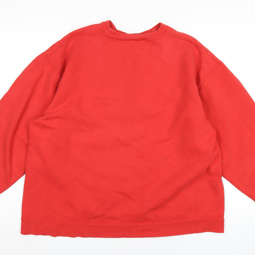 Timberland Mens Red Cotton Pullover Sweatshirt Size M