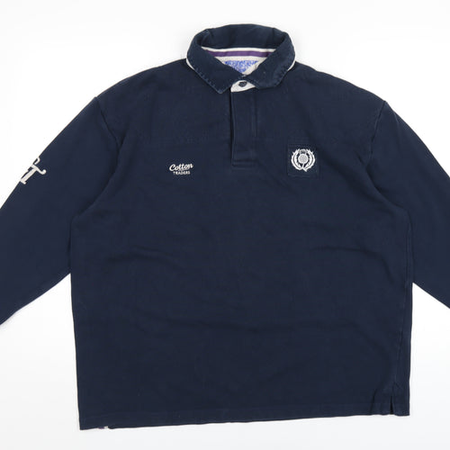 Cotton Traders Mens Blue Cotton Pullover Sweatshirt Size XL