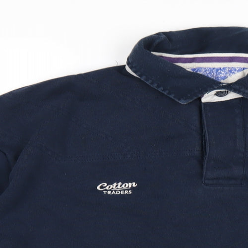 Cotton Traders Mens Blue Cotton Pullover Sweatshirt Size XL