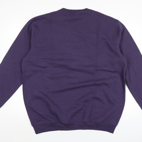 Cotton Traders Mens Purple Cotton Pullover Sweatshirt Size 2XL