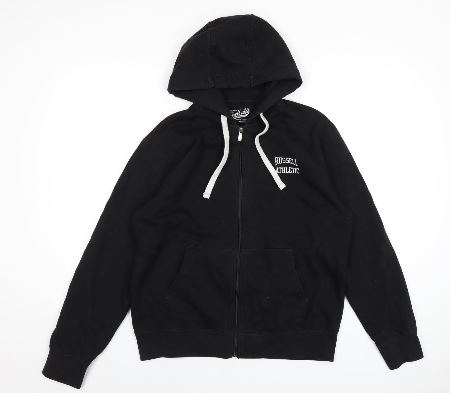 Russell Athletic Womens Black Polyester Full Zip Hoodie Size M Zip