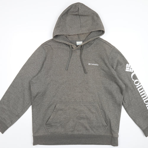 Columbia Mens Grey Cotton Pullover Hoodie Size L