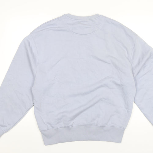 KIHT Mens Blue Cotton Pullover Sweatshirt Size M