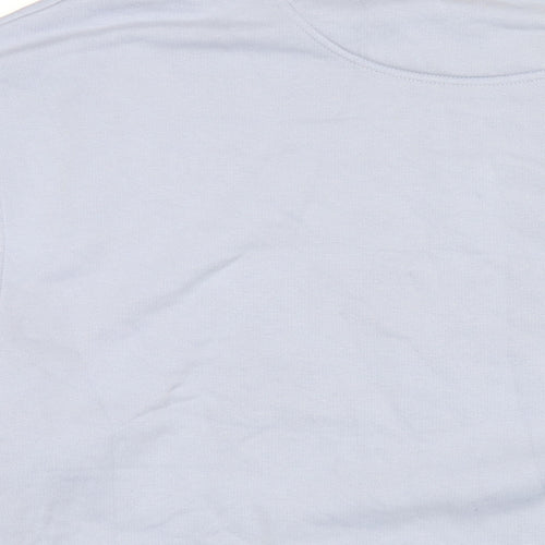 KIHT Mens Blue Cotton Pullover Sweatshirt Size M