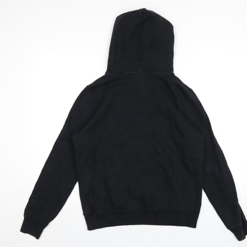 Jack Wills Womens Black Cotton Pullover Hoodie Size 12 Pullover