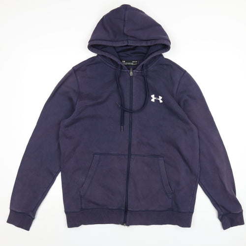 Under armour Mens Blue Cotton Full Zip Hoodie Size L