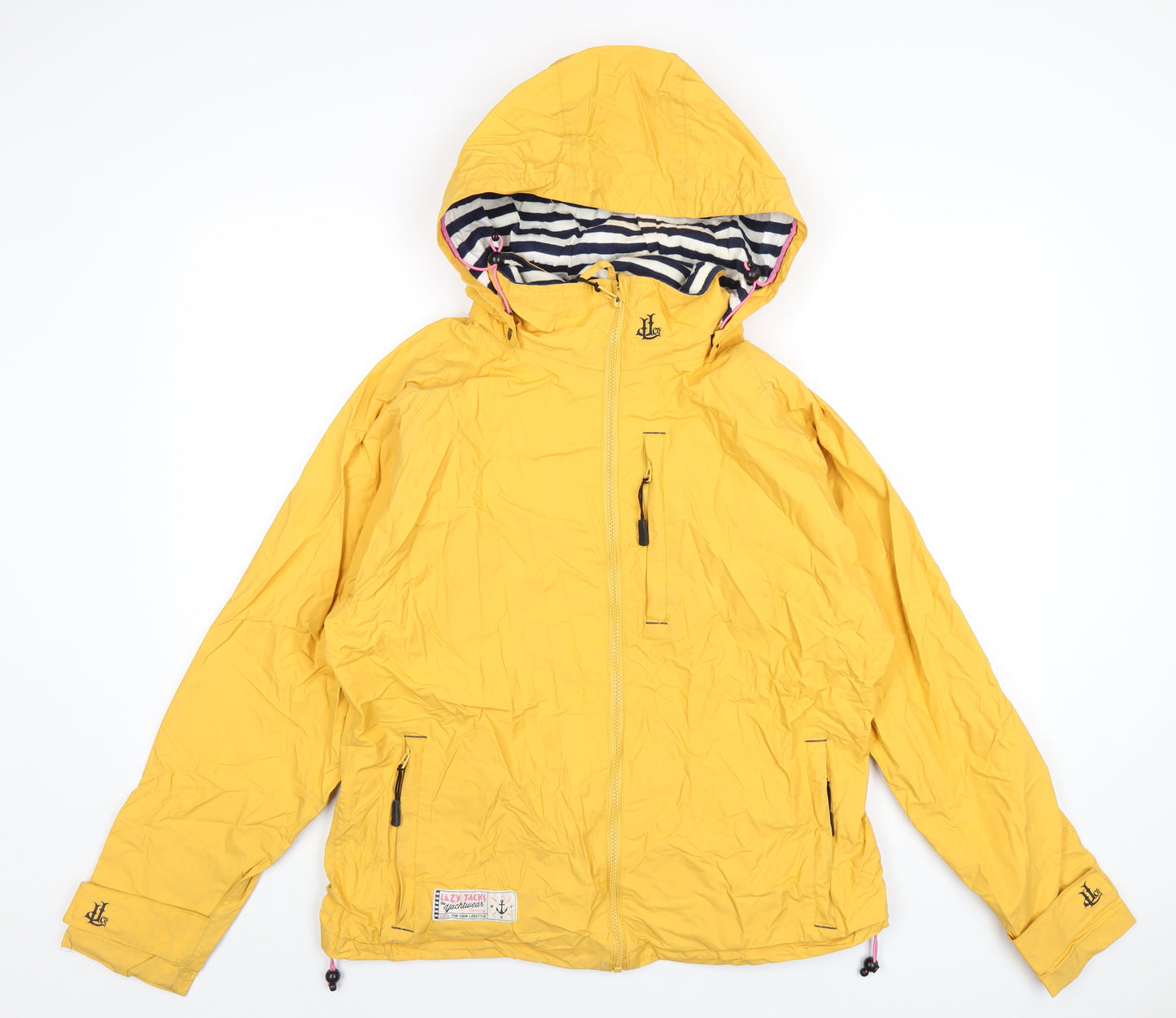 Lazy Jacks Womens Yellow Rain Coat Coat Size M Zip
