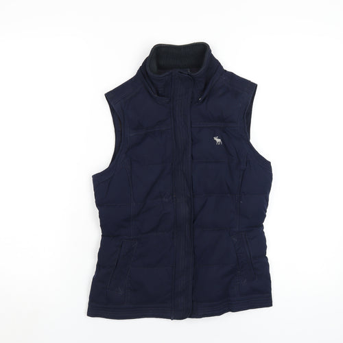 Abercrombie & Fitch Womens Blue Gilet Waistcoat Size S Zip