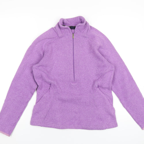 Lands' End Womens Purple Polyester Pullover Sweatshirt Size 10 Zip