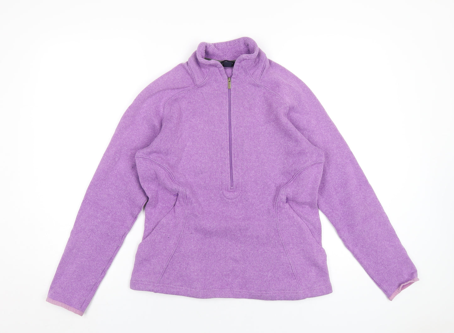 Lands' End Womens Purple Polyester Pullover Sweatshirt Size 10 Zip