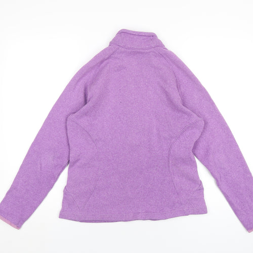 Lands' End Womens Purple Polyester Pullover Sweatshirt Size 10 Zip