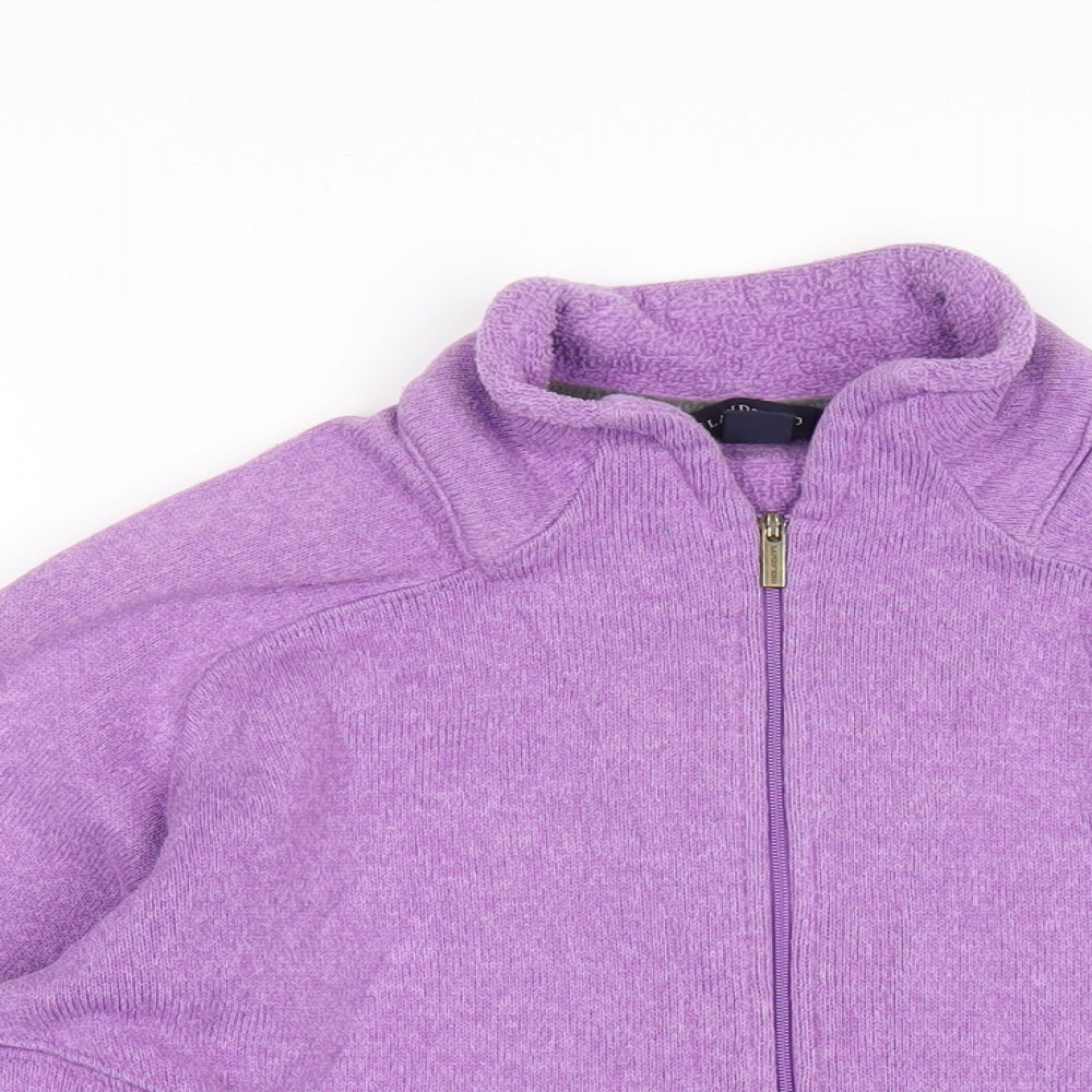 Lands' End Womens Purple Polyester Pullover Sweatshirt Size 10 Zip