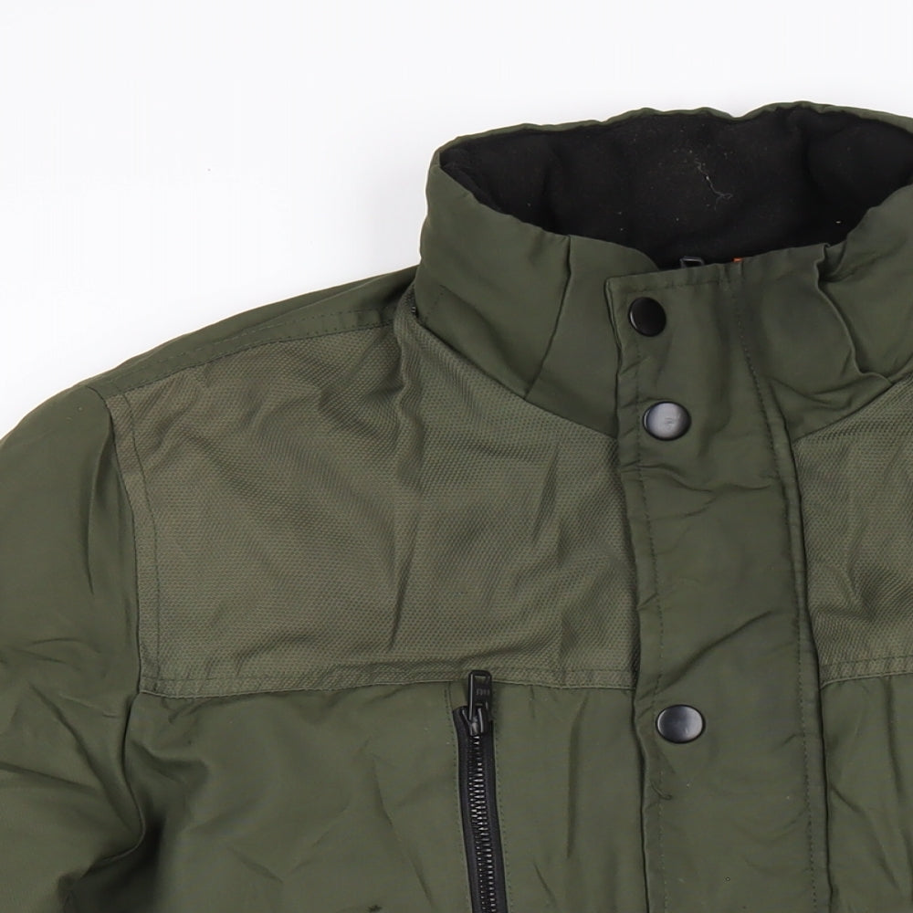 JACK & JONES Mens Green Rain Coat Coat Size M Zip