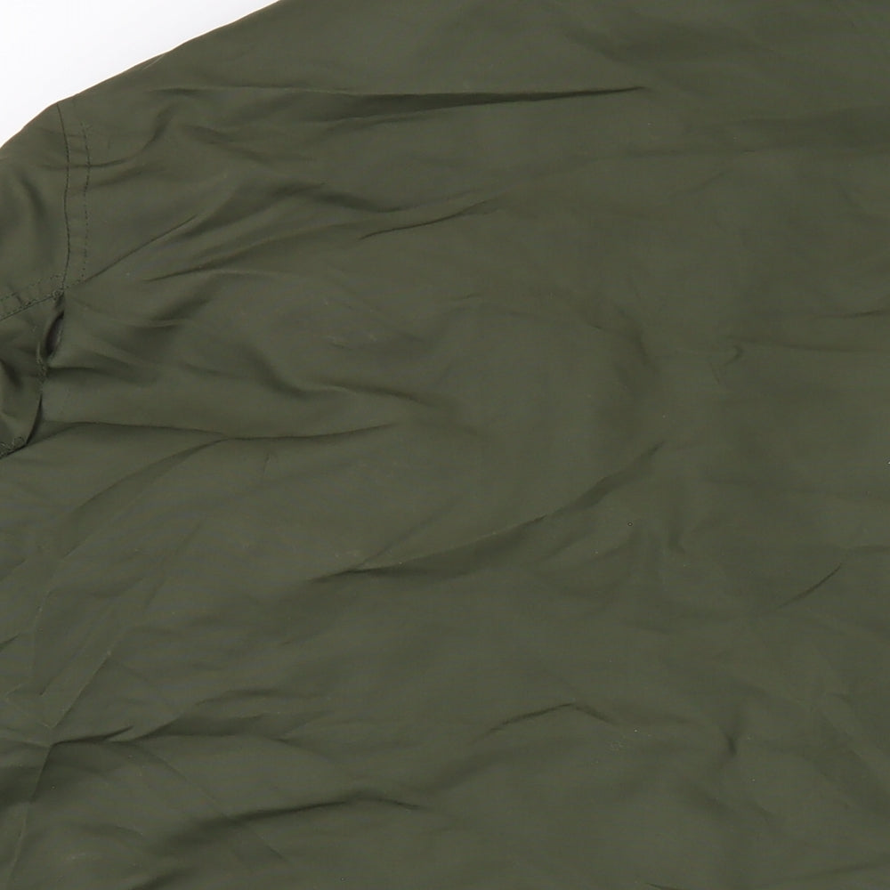 JACK & JONES Mens Green Rain Coat Coat Size M Zip