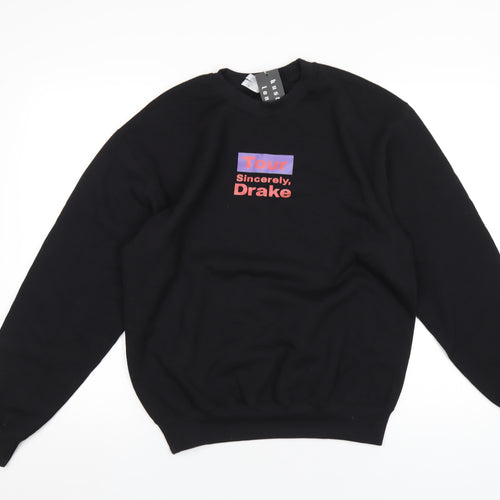 Drake Mens Black Cotton Pullover Sweatshirt Size M - Tour Sincerely, Drake