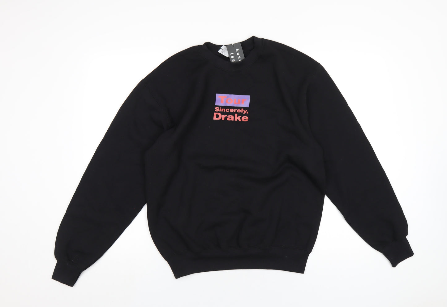 Drake Mens Black Cotton Pullover Sweatshirt Size M - Tour Sincerely, Drake