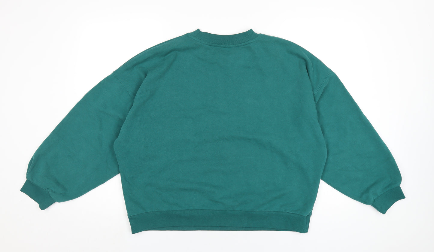 Oliver Bonas Womens Green Cotton Pullover Sweatshirt Size 14 Pullover