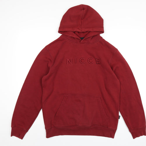 NICCE Mens Red Cotton Pullover Hoodie Size M