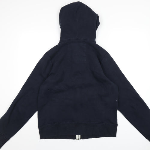 Hollister Mens Blue Cotton Full Zip Hoodie Size L - Embroidered Logo