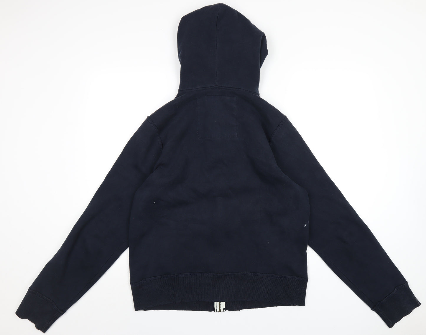 Hollister Mens Blue Cotton Full Zip Hoodie Size L - Embroidered Logo