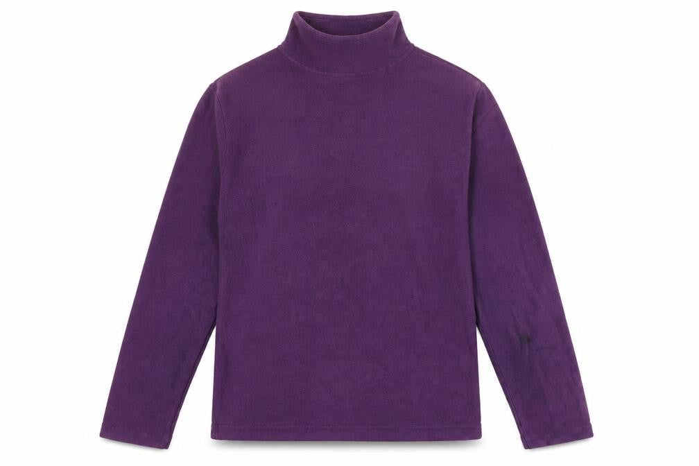 Front view of Freedom Trail women’s purple polyester pullover sweatshirt, size UK 6, zip