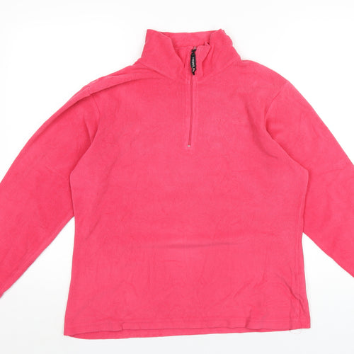 Trespass Womens Pink Polyester Pullover Sweatshirt Size L Zip