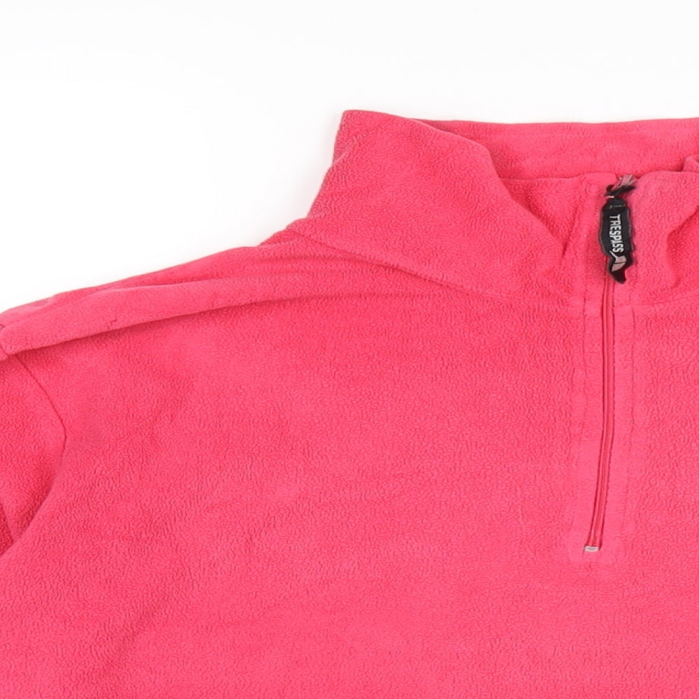 Trespass Womens Pink Polyester Pullover Sweatshirt Size L Zip