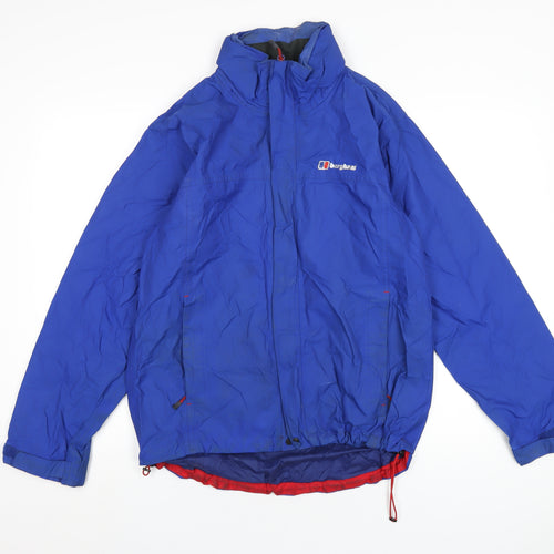 Berghaus Mens Blue Rain Coat Coat Size S Zip