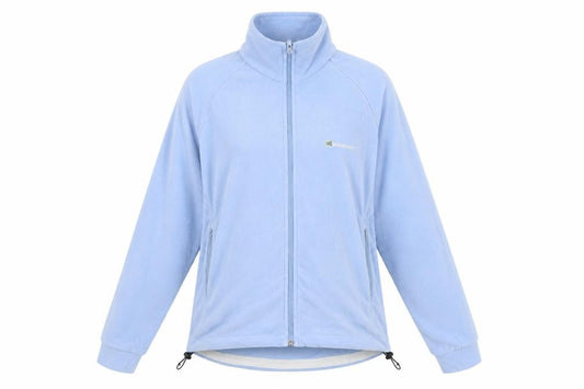 Front view of Outdoor Scene women’s blue jacket, size UK 10, zip