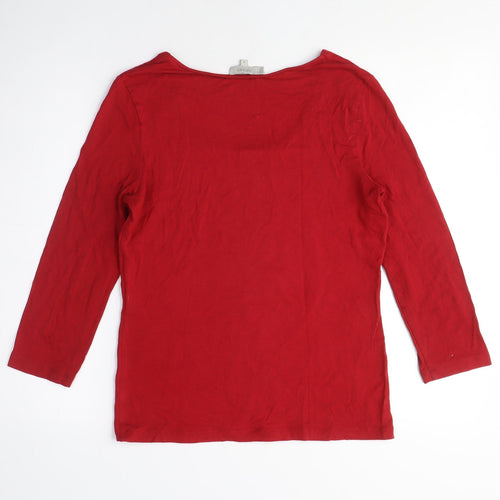 Hobbs Women's Red 3/4 Sleeve T-Shirt, M