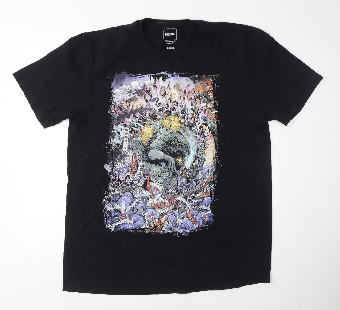 Godzilla Men's Black Movie T-Shirt, Large, Graphic Print