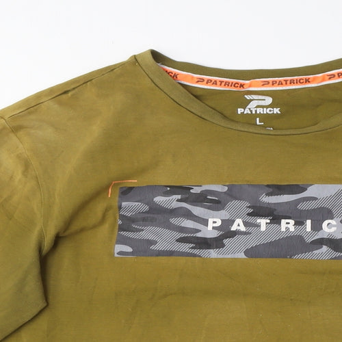 Patrick Men’s Green Camouflage Long Sleeve T-Shirt L