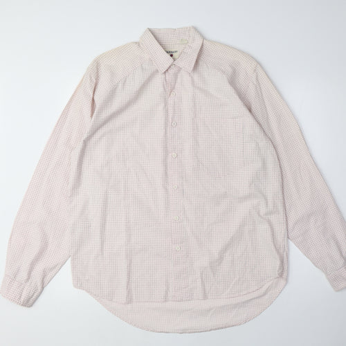 Barnaby Men's White Geometric Shirt M Long Sleeve
