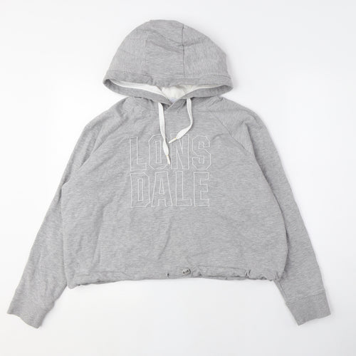 Lonsdale Women's Grey Hoodie M, Relaxed Fit