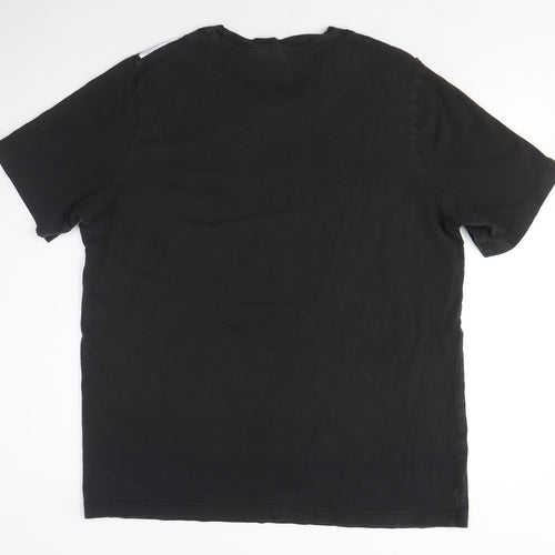 Adidas Men's Black Medium T-Shirt Logo Solid All Seasons