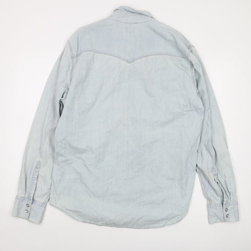 Levi's Mens Blue Cotton Button-Up Size XL Collared Snap