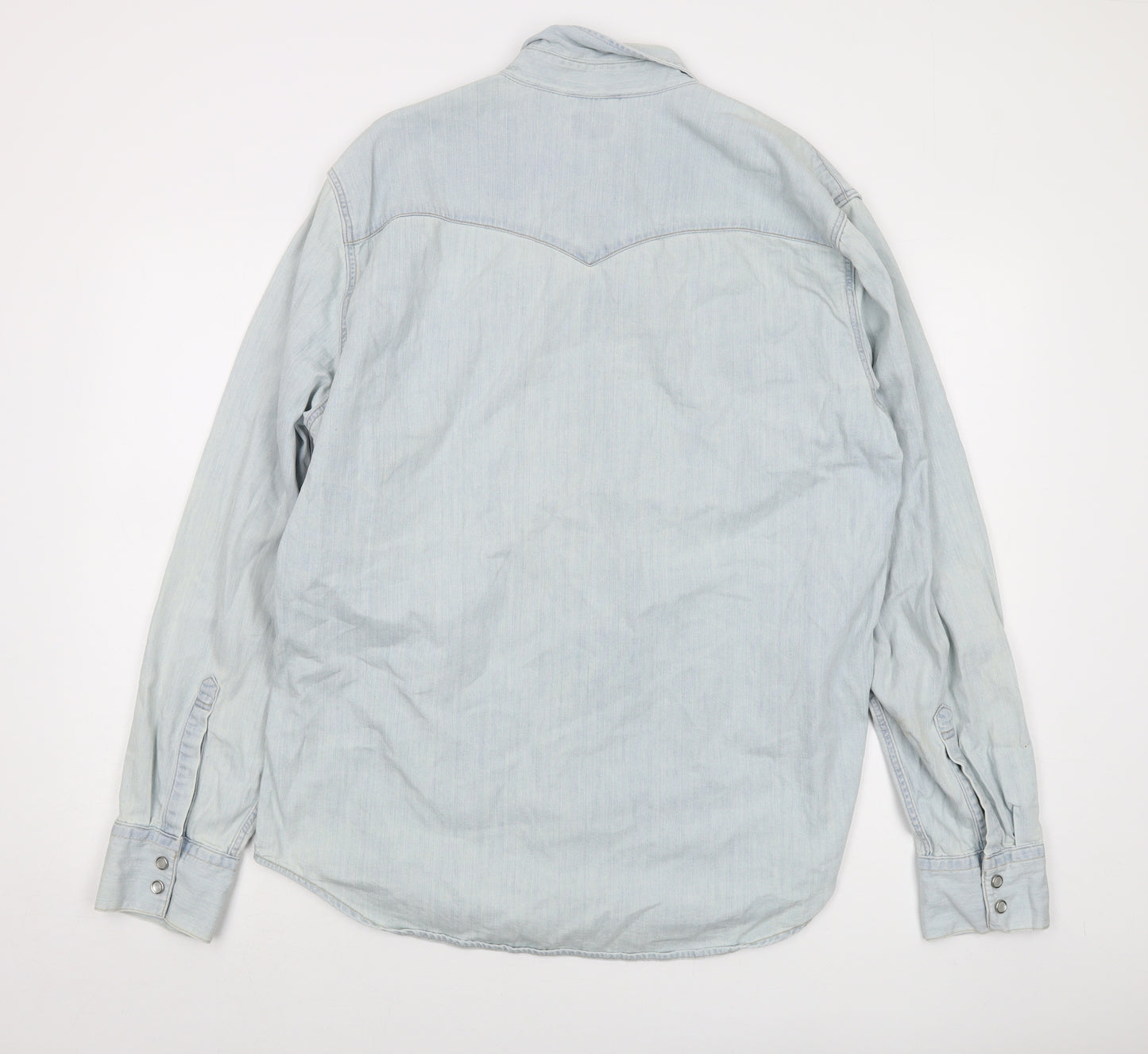 Levi's Mens Blue Cotton Button-Up Size XL Collared Snap