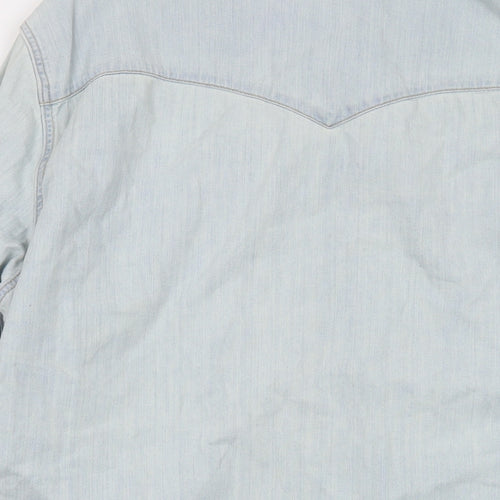 Levi's Mens Blue Cotton Button-Up Size XL Collared Snap