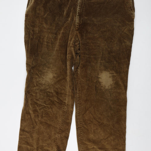 Alpendale Mens Brown Cotton Trousers Size 44 in L28 in Regular Button
