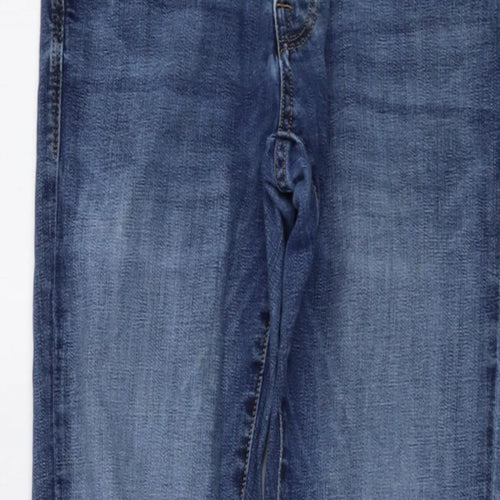 JACK & JONES Mens Blue Cotton Skinny Jeans Size 32 in L34 in Regular Button