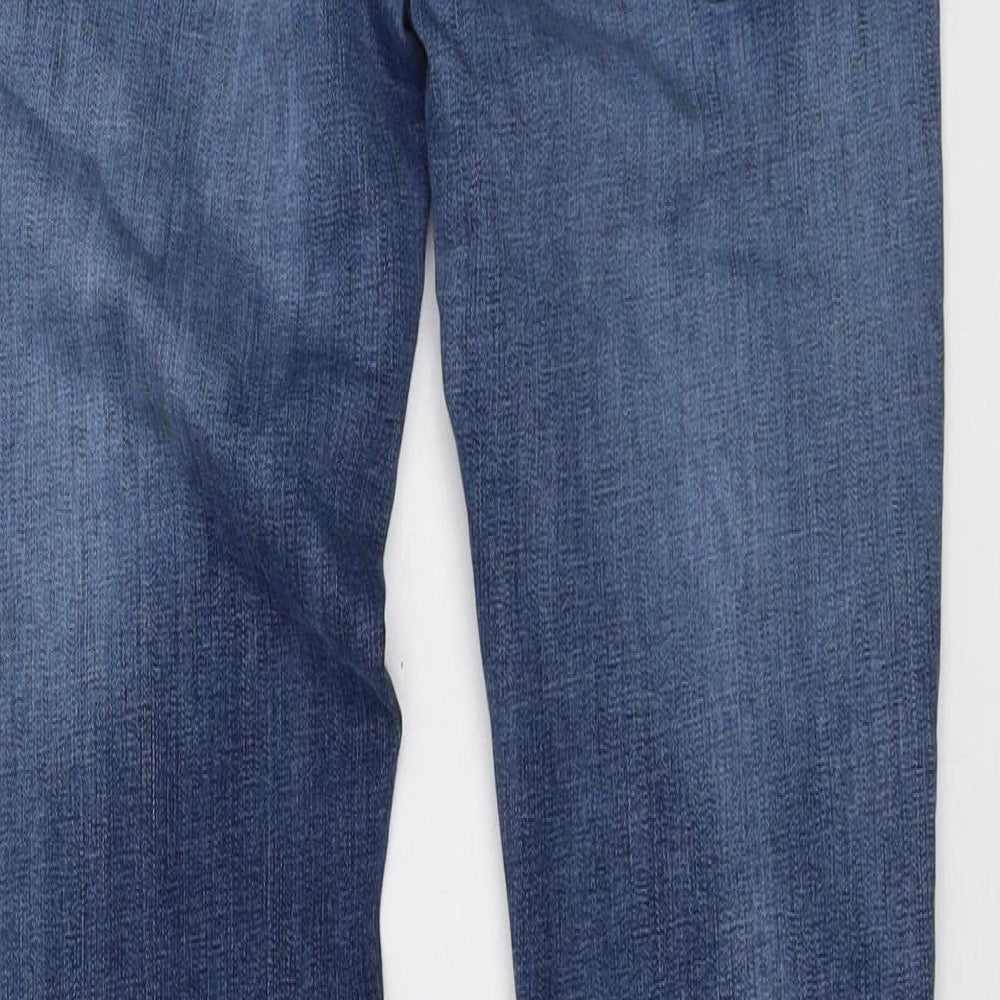 JACK & JONES Mens Blue Cotton Skinny Jeans Size 32 in L34 in Regular Button