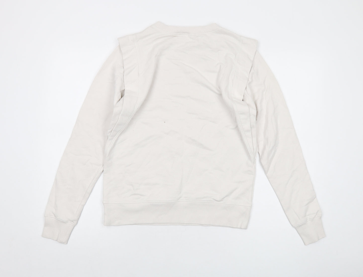 Hush Womens Ivory Cotton Pullover Sweatshirt Size XS Pullover