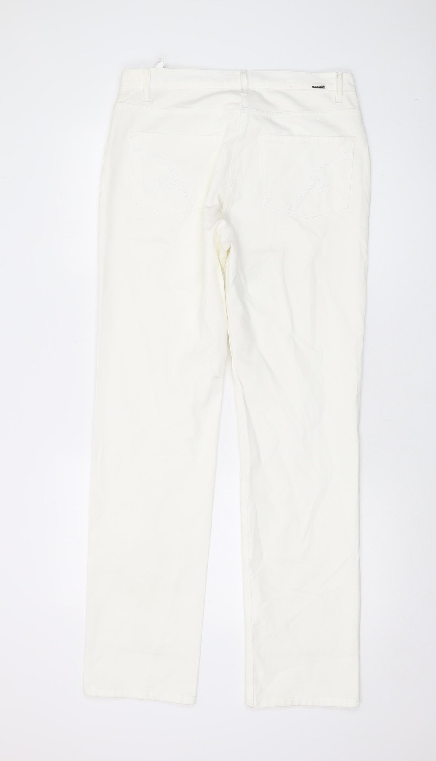 Betty Barclay Womens Ivory Cotton Straight Jeans Size 16 L33 in Regular Button