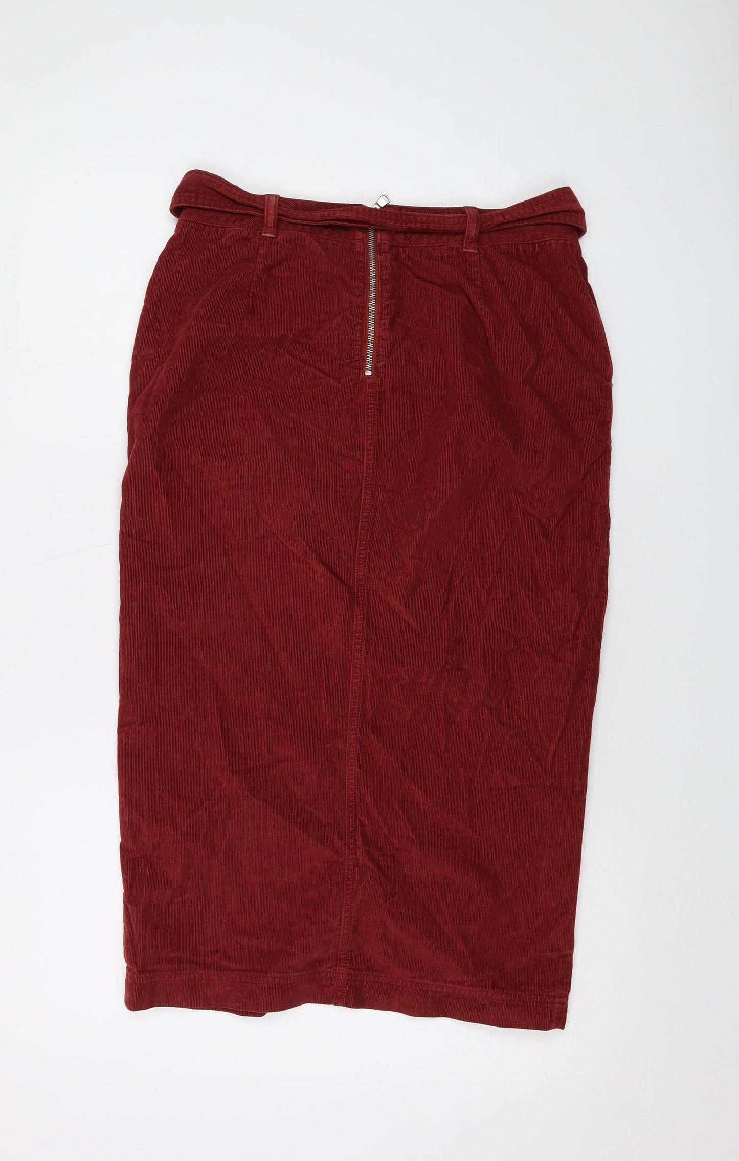 Mint Velvet Womens Red Cotton A-Line Skirt Size 10 Zip