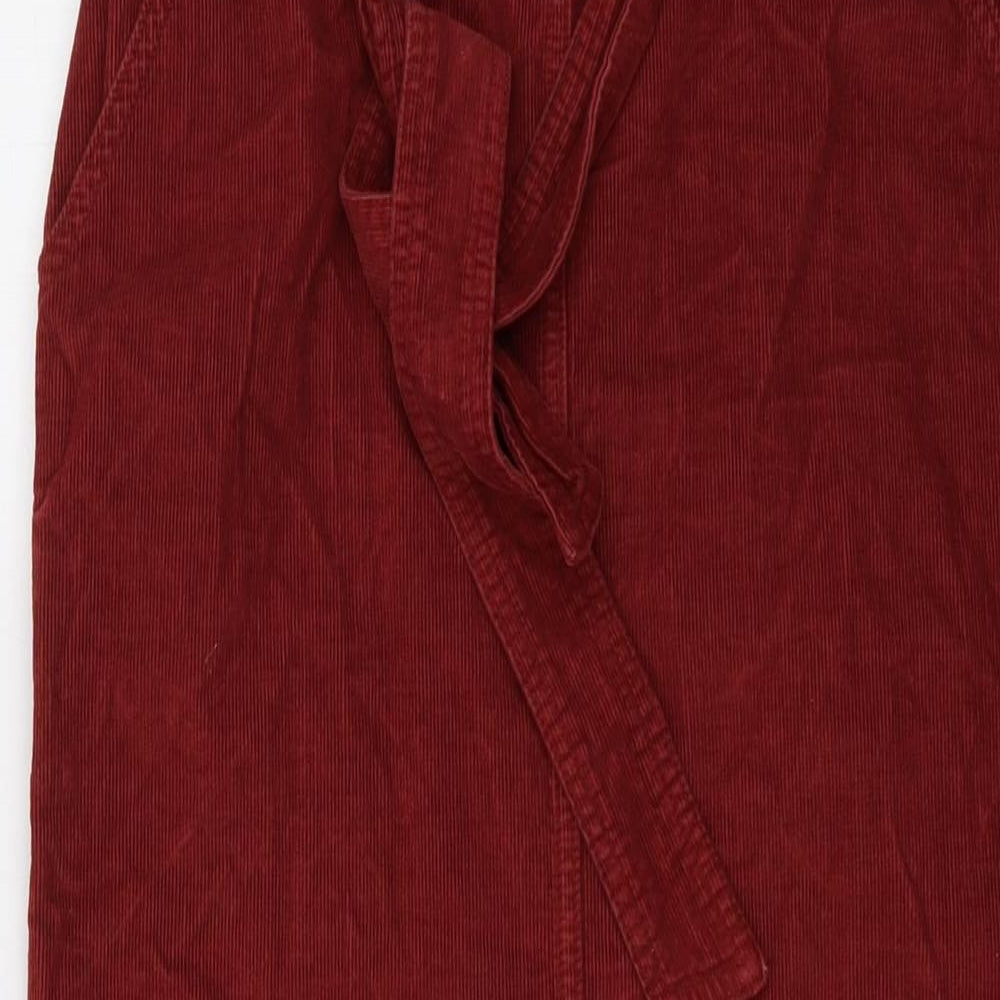 Mint Velvet Womens Red Cotton A-Line Skirt Size 10 Zip