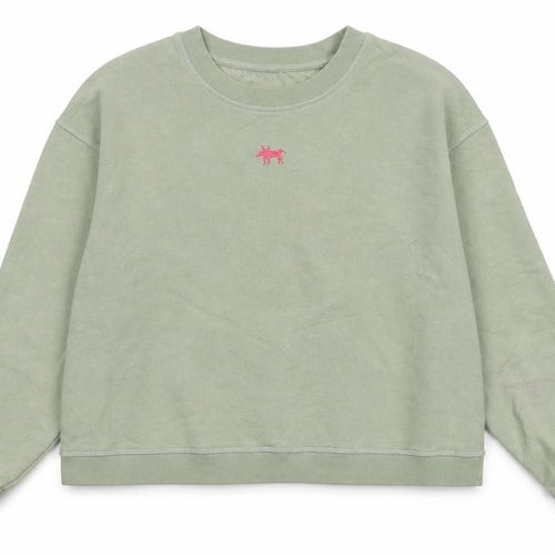 BIMBA Y LOLA Womens Green Cotton Pullover Sweatshirt Size S Pullover