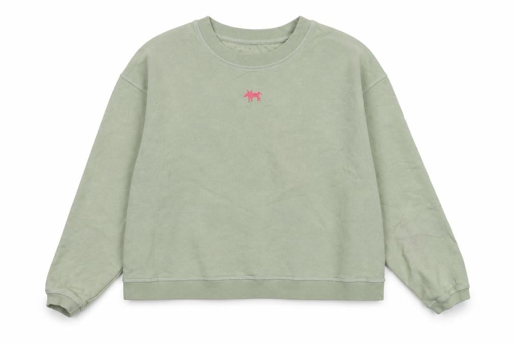 BIMBA Y LOLA Womens Green Cotton Pullover Sweatshirt Size S Pullover